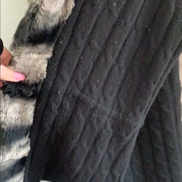 Black Cashmere sheared Rex rabbit Fur Vest XL - Picture 5 of 7